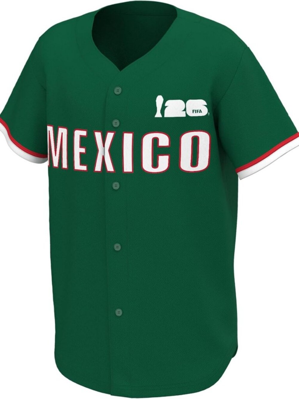 Men's Short Sleeve Button Front Baseball Jersey - FIFA World Cup 2026 Style
